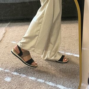 Black and Cream Sandals